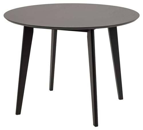 AC Design Furniture Roxanne Runder Esstisch für 4 Personen in Schwarz, Ø: 105 x H: 76 cm, Moderner Retro Stil für das Esszimmer, Esstisch Rund von AC Design Furniture