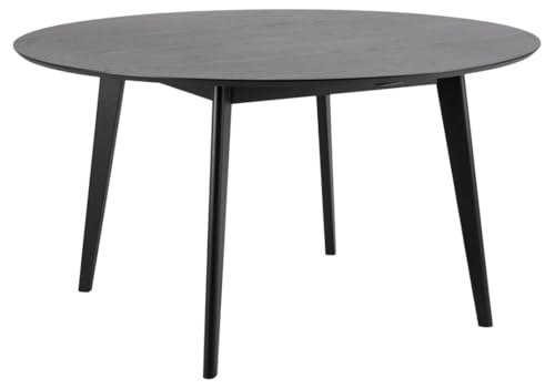 AC Design Furniture Roxanne Runder Esstisch für 5 Personen – Ø 140 cm, H 76 cm, Schwarzer Küchentisch in Eichenoptik von AC Design Furniture