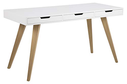 AC Design Furniture Schreibtisch Melanie, B: 141,8 x T:60 x H: 75,8 cm, MDF, Weiss von AC Design Furniture