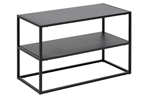 AC Design Furniture Nino Schuhregal mit Ablage, Schuhschrank schwarz, Schuhregal schmal, Schuhständer aus Metall, B: 70 x H: 45,5 x T: 33 cm, 1 Stk. von AC Design Furniture