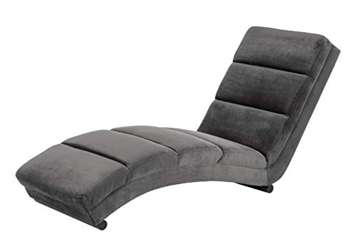 AC Design Furniture Sidse organische Chaiselongue grau Samt fürs Home Office und Wohnzimmer, Keine Montage, L: 170 x B: 60 x H: 82 cm, 1 Stk. von AC Design Furniture