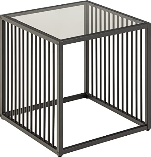 AC Design Furniture Steffen Quadratischer Beistelltisch mit Rauchglasplatte und Schwarzem Metallrahmen, Lampentisch in Schwarz, Couchtisch im Industrial Style, Wohnzimmermöbel AC Design Furniture Steffen Quadratischer Beistelltisch mit Rauchglasplatte und Schwarzem Metallrahmen, Lampentisch in Schwarz, Couchtisch im Industrial Style, Wohnzimmermöbel von AC Design Furniture