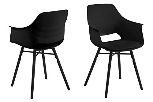 AC Design Furniture Rudi 2er Set Esszimmerstühle in Schwarz, Moderne Küchenstühle für das Esszimmer, B: 57 x H: 85 x T: 52,5 cm von AC Design Furniture