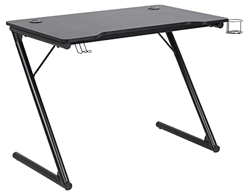 AC Design Furniture Ted Gaming-Schreibtisch, H: 74 x B: 100 x T: 60 cm, Schwarz, Metall/MDF, 1 Stk. von AC Design Furniture