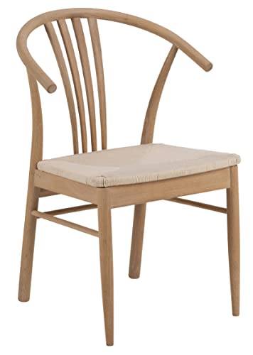 AC Design Furniture Yoana Esszimmerstühle 2er Set, Lounge Esszimmerstühle aus Holz im Skandinavischen Stil mit Gebogener Rückenlehne und Geflochtener Sitzfläche, Mid-Century-Möbel, Esszimmermöbel von AC Design Furniture