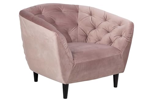 AC Design Furniture Ragnar Bequemer Sessel aus Rosa Samtstoff, Chesterfield Sessel für das Wohnzimmer, B: 97 x H: 76 x T: 90 cm von AC Design Furniture