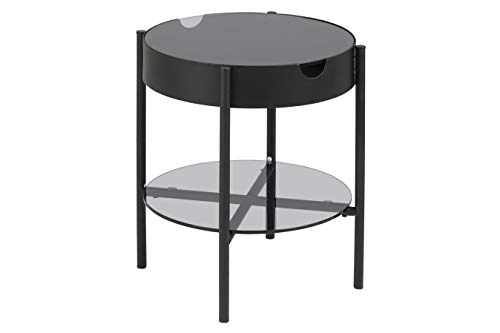 AC Design Timon Couchtisch, matt schwarz/Glas, Metall, B: 45 x H: 50 x T: 45 cm, 1 Stück von AC Design Furniture