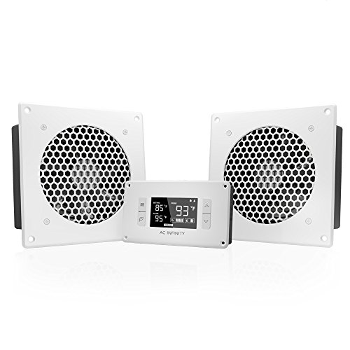 AC Infinity AIRPLATE T8 Weiß, Leise Kühlung Dual-Fan System 16cm mit Thermostat Kontrolle, für Home Theater AV Schränke von AC Infinity