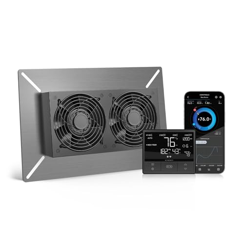 AC Infinity AIRTITAN T7, Ventilator 300mm mit Temperatur-Feuchtigkeitsregler, für Kriechraum, Keller, Garage, Dachboden, Hydroponik, Zelte von AC Infinity