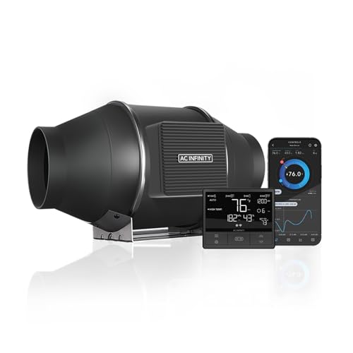 AC Infinity CLOUDLINE T4, Leiser 100 mm Inline-Rohrventilator mit Temperatur-, Feuchtigkeits- VPD-Controller, WLAN-App-Integration, Lüftungs- und Abluftventilator für Heizung, Kühlung, und Growzelte von AC Infinity