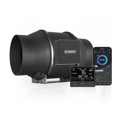 AC Infinity CLOUDLINE T6, Quiet 6” Inline Duct Fan with Temperature Humidity Controller, Bluetooth App - Ventilation Exhaust Fan for Heating Cooling Booster, Grow Tents, Hydroponics von AC Infinity