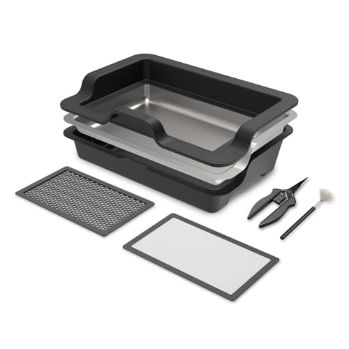 AC Infinity Großes Trimmtablett, 50cm, austauschbares 3-Fach & 2-Screen-Set, ergonomisch geformt für Rund- oder Tischtrimmen, Pflanzenernte-Set zum Sammeln von Blättern und Pollen von AC Infinity