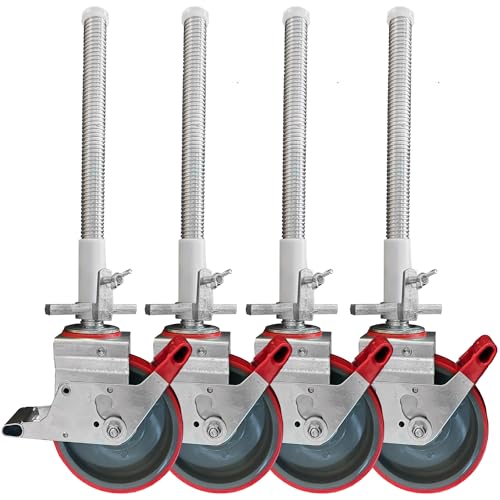 AC Steigtechnik Gerüstrollen 200 mm PU mit Stahlspindel, doppelt gebremst, lotrecht stehend, Set mit 4 Stück, passend zu verschiedenen Herstellern AC Steigtechnik Gerüstrollen 200 mm PU mit Stahlspindel, doppelt gebremst, lotrecht stehend, Set mit 4 Stück, passend zu verschiedenen Herstellern von AC STEIGTECHNIK