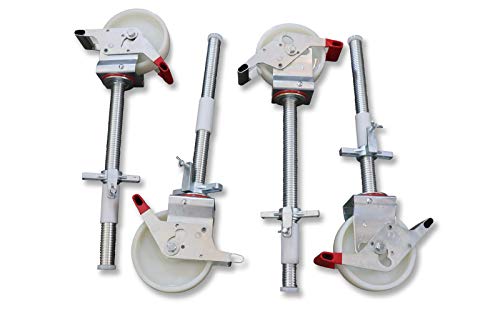 AC Steigtechnik Gerüstrollen 200 mm mit Stahlspindel, doppelt gebremst, lotrecht stehend, Set mit 4 Stück, passend zu verschiedenen Herstellern AC Steigtechnik Gerüstrollen 200 mm mit Stahlspindel, doppelt gebremst, lotrecht stehend, Set mit 4 Stück, passend zu verschiedenen Herstellern von AC STEIGTECHNIK