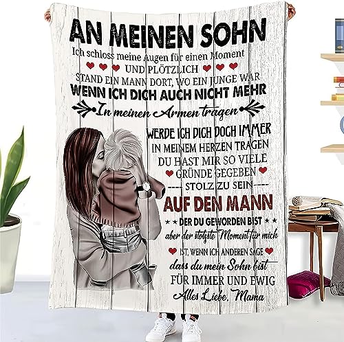 ACAATVE Kuscheldecke Personalisierte Geschenke, Decke an Meine Sohn Super Weiche, Luftpost Decke Positiv Ermutigen Sie Ihre Sohn zur Liebe Geeignet Für Sofa Reisen von ACAATVE