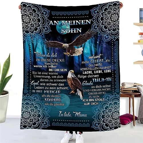ACAATVE Personalisierte Geschenke für Sohn, Geschenk Decke mit Spruch, Decke an Meine Sohn Super Weiche, Luftpost Decke Positiv Ermutigen Sie Ihre Sohn zur Liebe Geeignet Für Sofa Reisen von ACAATVE