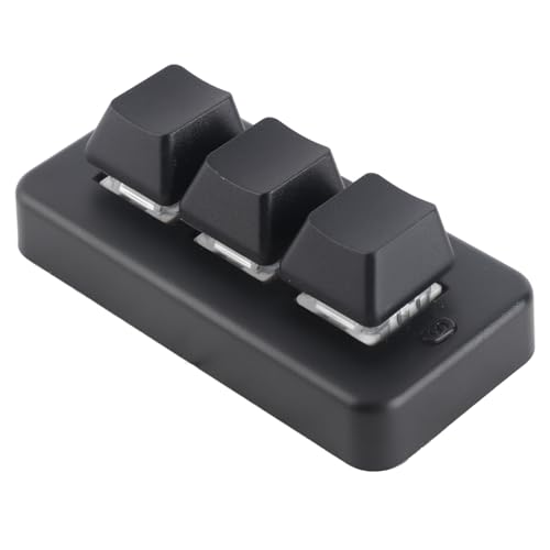 ACAGALA 3 Tastatur Tastatur RGB Backlit 3 Tasten USB -Schnittstelle Mechanische Programmierbare Plug -and Makro für Computer Abspielen (Schwarz) von ACAGALA