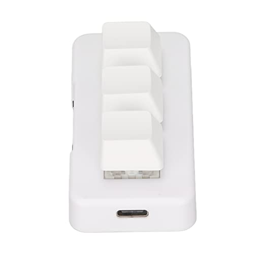 ACAGALA 3 Tastatur Tastatur RGB Backlit 3 Tasten USB -Schnittstelle Mechanische Programmierbare Plug -and Makro für Computer Abspielen (Weiß) von ACAGALA