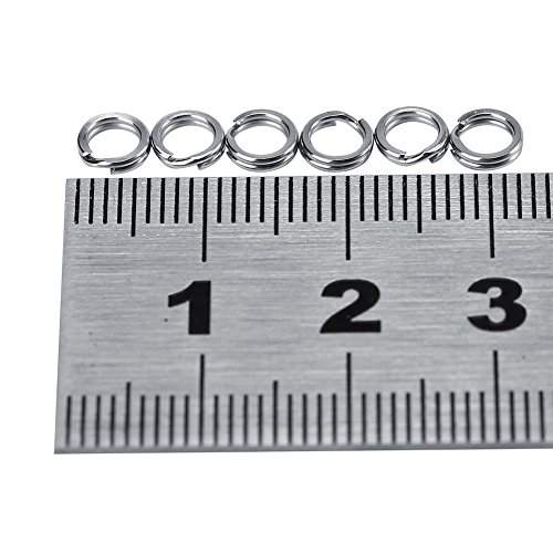 ACAGALA 50pcs/100pcs 7 Größen Edelstahlfischereiungsköder Doppelkreis Splitterringanschluss (5# 1 Pack 100 Stücke verkauft) von ACAGALA