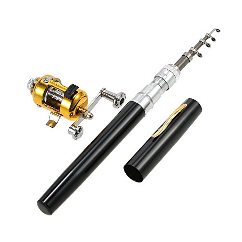 ACAGALA Angel Reel Combo Kit Set Mini Teleskop bewegliche Taschen-Feder Angelrute Pole + Reel Aluminiumlegierung Angelzubehör ACAGALA Angel Reel Combo Kit Set Mini Teleskop bewegliche Taschen-Feder Angelrute Pole + Reel Aluminiumlegierung Angelzubehör von ACAGALA