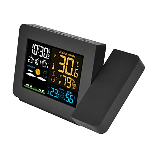 ACAGALA Innen Im Freien Thermometer 60m Getriebe Uhr Projektion Funktion Temperatur Vorhersage Digitales Hygrometer ACAGALA Innen Im Freien Thermometer 60m Getriebe Uhr Projektion Funktion Temperatur Vorhersage Digitales Hygrometer von ACAGALA