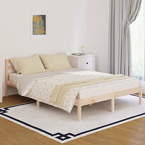 ACAGALA Massivholz Doppelbett 140 x 200 cm, Bettgestell mit Kopfteil, Holzbett mit Lattenrost aus Kiefer, Massivholzbett, Natur ACAGALA Massivholz Doppelbett 140 x 200 cm, Bettgestell mit Kopfteil, Holzbett mit Lattenrost aus Kiefer, Massivholzbett, Natur von ACAGALA