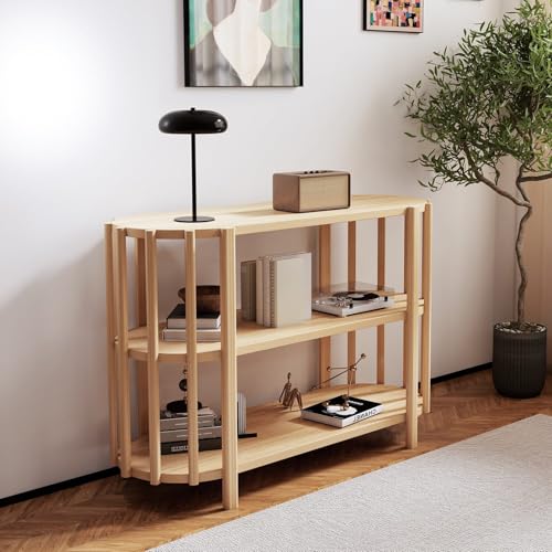 ACAGALA Runder Couchtisch, minimalistischer Mehrzweck-Beistelltisch aus Holz für Wohnzimmer, Heimdekoration, Weiß, 110 x 38 x 75 cm< ACAGALA Runder Couchtisch, minimalistischer Mehrzweck-Beistelltisch aus Holz für Wohnzimmer, Heimdekoration, Weiß, 110 x 38 x 75 cm< von ACAGALA