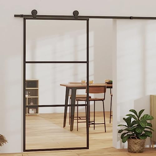 ACAGALA Schiebetür Innenbereich, Glasschiebetür Komplettset, Schiebetüren mit Bodenführung, Schiebetür Komplettset, Schiebetürbeschlag, ESG-Glas & Aluminium, 2 Horizontale Stäbe, 102 x 205 cm ACAGALA Schiebetür Innenbereich, Glasschiebetür Komplettset, Schiebetüren mit Bodenführung, Schiebetür Komplettset, Schiebetürbeschlag, ESG-Glas & Aluminium, 2 Horizontale Stäbe, 102 x 205 cm von ACAGALA