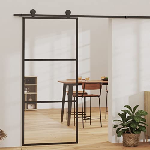 ACAGALA Schiebetür Innenbereich, Glasschiebetür Komplettset, Schiebetüren mit Bodenführung, Schiebetür Komplettset, Schiebetürbeschlag, ESG-Glas & Aluminium, 2 Horizontale Stäbe, 90 x 205 cm ACAGALA Schiebetür Innenbereich, Glasschiebetür Komplettset, Schiebetüren mit Bodenführung, Schiebetür Komplettset, Schiebetürbeschlag, ESG-Glas & Aluminium, 2 Horizontale Stäbe, 90 x 205 cm von ACAGALA