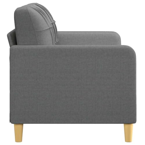 ACAGALA Sofa 2 Sitzer, Bequeme 2er-Sofa, Kleine Stoffcouch mit Armlehne, Mini Sofa Holzbeine + Metallrahmen, Modernes Couch Klein für Wohnzimmer Schlafzimmer Heimkino| 140 cm | Dunkelgrau von ACAGALA
