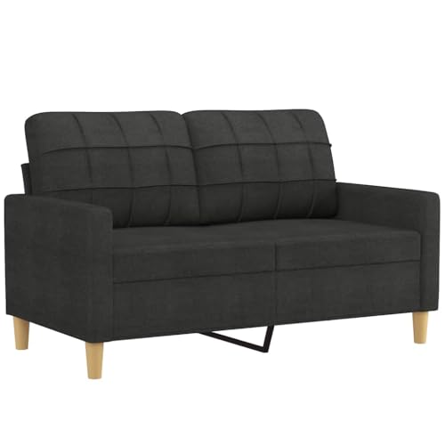 ACAGALA Sofa 2 Sitzer, Bequeme 2er-Sofa, Kleine Stoffcouch mit Armlehne, Mini Sofa Holzbeine + Metallrahmen, Modernes Couch Klein für Wohnzimmer Schlafzimmer Heimkino Gästezimmer | 120 cm | Schwarz von ACAGALA