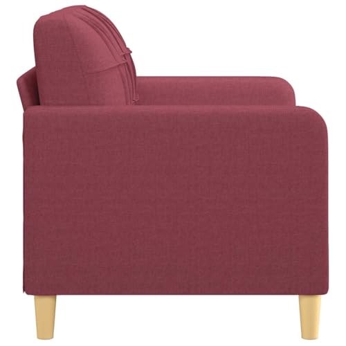 ACAGALA Sofa 2 Sitzer, Bequeme 2er-Sofa, Kleine Stoffcouch mit Armlehne, Mini Sofa Holzbeine + Metallrahmen, Modernes Couch Klein für Wohnzimmer Schlafzimmer Heimkino Gästezimmer | 120 cm | Weinrot von ACAGALA