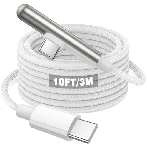3 meter 240W USB C auf USB C Kabel,USB-C Ladekabel 90Grad 5A 240W PD Quick Charge Typ C Kabel für iPhone 16e/15 Pro/15 Plus/15 Pro Max/Samsung Galaxy A16 S25 Pixel 9Pro 8a,für Macbook Pro/iPad Pro/Air von ACAGET