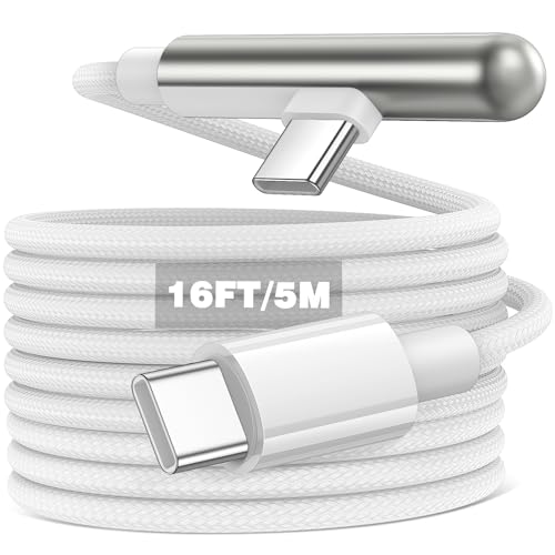 5M 240W USB C auf USB C Kabel,USB-C Ladekabel 90Grad 5A 240W PD Quick Charge Typ C Kabel für iPhone 16e/16/15 Plus/15 Pro Max/Samsung Galaxy A16 A56 S25 Pixel 9Pro 8a,für Macbook Pro/iPad Pro/Air/Mini von ACAGET