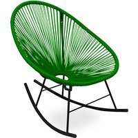 Privatefloor - Outdoor-Stuhl - Garten-Schaukelstuhl - Acapulco Light green - Stahl, Synthetisches Rattan - Light green von PRIVATEFLOOR