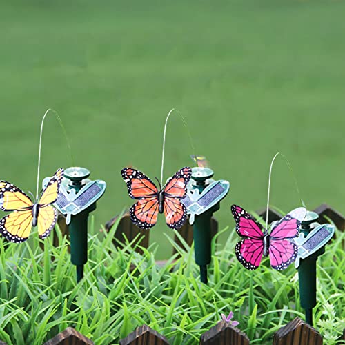 ACAREY 1pcs Solar/batteriebetriebene Fliegende flatternde Schmetterlinge Kolibri-Schmetterlinge Sonnenblume für Garten Hof Pflanzen Blumen Terrasse Landschaft Dekor(zufällige Farben) von ACAREY