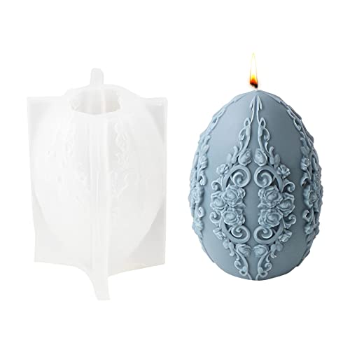 3D Ostereier Silikonform, Ostern Blume Eier Kerzenformen Seifenform Ei Silikon Backform Blume Ostereiform für DIY Tortendeko,Seife, Sojawachs Kerzen,Schokolade, Ostergeschenke von ACAREY