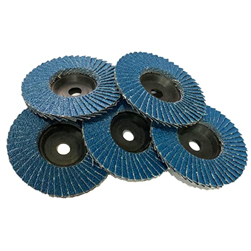 4 Stück Fächerscheiben Set 76 mm x 10 mm Korn 40/60/80/120 mischen Set Lamellen Schleifscheibe Schleifmop Flap Disk für 10,8-12V Winkelschleifer（Blau） von ACAREY