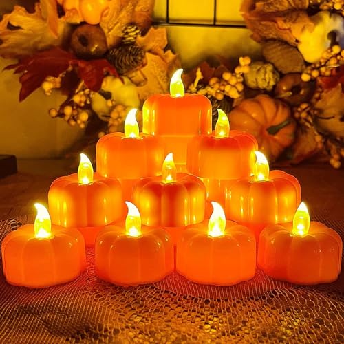 ACAREY 12 Stück Herbstdeko Kürbis LED Teelichter, Herbst Deko Kürbis Beleuchtet Flammenlose Kerzen Batteriebetrieben Flackernde Herbst Teelicht Kerzen Für Wohnzimmer Schlafzimmer Innen Party Deko (B) ACAREY 12 Stück Herbstdeko Kürbis LED Teelichter, Herbst Deko Kürbis Beleuchtet Flammenlose Kerzen Batteriebetrieben Flackernde Herbst Teelicht Kerzen Für Wohnzimmer Schlafzimmer Innen Party Deko (B) von ACAREY