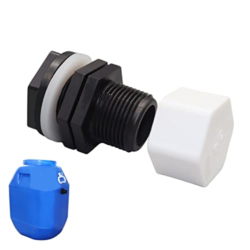 ACAREY IBC Auslaufhahn IBC Tank Zubehör 3/4" & 1/2" Wasser Verteile Plastik Eimer Adapter Zu Gartenschlauch Wasserhahn Wasserdurchfluss Für Aquarium, Wassertank, Garten Bewässerung (1/2'') von ACAREY