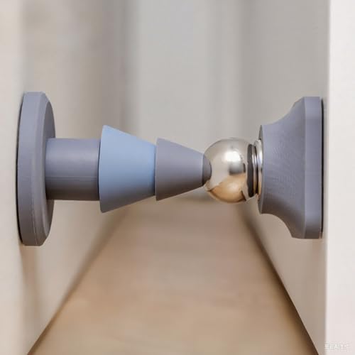 ACAREY Magnetischer Türstopper, Edelstahl Türhalter Weihnachtsbaum Figuren für Wand Und Boden Montage Aus Silikon Und Metall, Ohne Bohren, Schützt Möbel Und Wände (Blau) von ACAREY