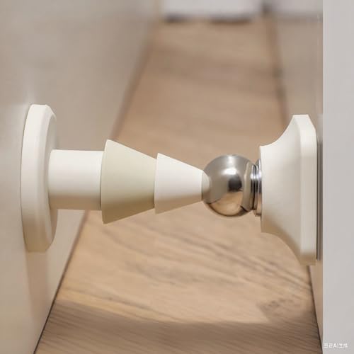 ACAREY Magnetischer Türstopper, Edelstahl Türhalter Weihnachtsbaum Figuren für Wand Und Boden Montage Aus Silikon Und Metall, Ohne Bohren, Schützt Möbel Und Wände (Weiß) von ACAREY