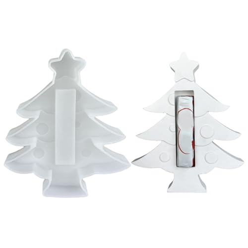 ACAREY Silikonform Weihnachtsbaum Gießform 15 cm für Kerzen Gips Basteln Schokoladenhalter Deko von ACAREY