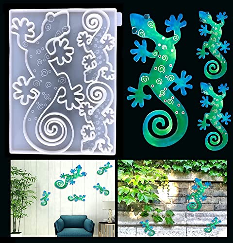 ACAREY Silikonformen Epoxidharz, Tiere Eidechsen Epoxidharz Formen Resin Gießharz Silikon Mold, DIY Gießen Set Silikonform Gießform Harz Formen für Home Wand Garten Dekoration von ACAREY
