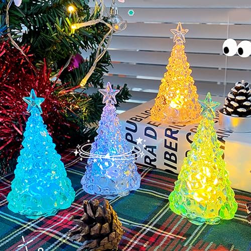 ACAREY Weihnachtsdeko 4 Stück Weihnachtsbaum Deko LED Christbaumkerzen WeihnachtsKerzen Deko, Weihnachtsbeleuchtung LED Weihnachtsbaum Candles Für Weihnachtsdeko Innen, Fenster, Tiste Deko (Bunt) von ACAREY