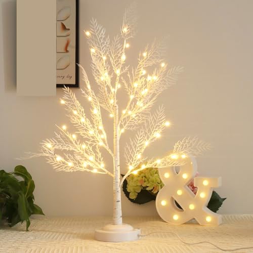 ACAREY Weihnachtsdeko LED Baum Licht mit 60 LEDs, Lichterbaum Für Innen Weihnachten Baum Deko Bäumchen Lichterbaum Für Weihnachtsdeko Innendeko Tisch Weihnachtsdeko Zum Aufhängen (Warmweiß) von ACAREY