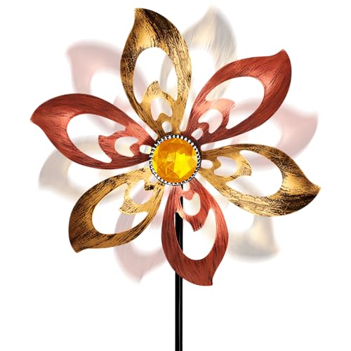 ACAREY Windrad Garten Metall Windspiele Für Draußen Stehend 70Cm Retro Windmühle Vogelabwehr Gartendeko Für Balkon Terrasse Rasen Mit Erdspieß Effektiver Vogelschutz Und Dekoratives Design (B) von ACAREY