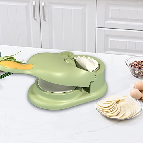 Dumpling Maker 2-in-1-Knödelformdruck,Teigtaschen-Hautmacher,Teigtaschenformen, Knödelmacher,Knödelhautform Manuelle Teigpresse,Hautverpackungen,Knödel Skin Maker Knödel Formen (Grün) von ACAREY