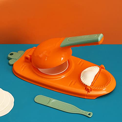 Dumpling Maker 2-in-1-Knödelformdruck Teigtaschen-Hautmacher,Teigtaschenformen, Knödelmacher,Knödelhautform Manuelle Teigpresse,Hautverpackungen,Knödel Skin Maker Knödel Formen (Orange) von ACAREY