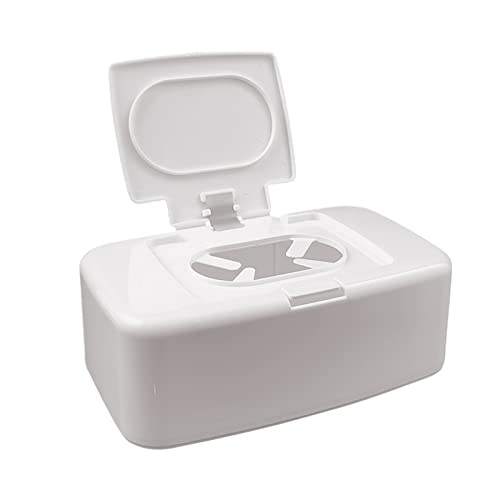 Feuchttüchter Box, Baby Feuchtes Toilettenpapier Box Baby Feuchttücherbox, Feuchte Toilettenpapier Box Feuchttücher Spender Tücherbox Aufbewahrungsbox mit Deckel für Zuhause und Büro (Weiß (1 Stück)) von ACAREY
